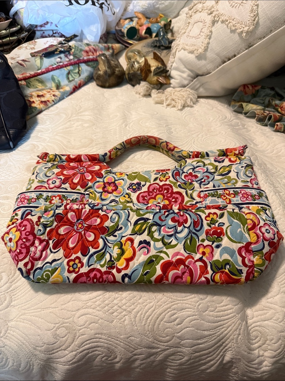 Vera Bradley Multicolor Floral Quilted Top-Handle Clutch